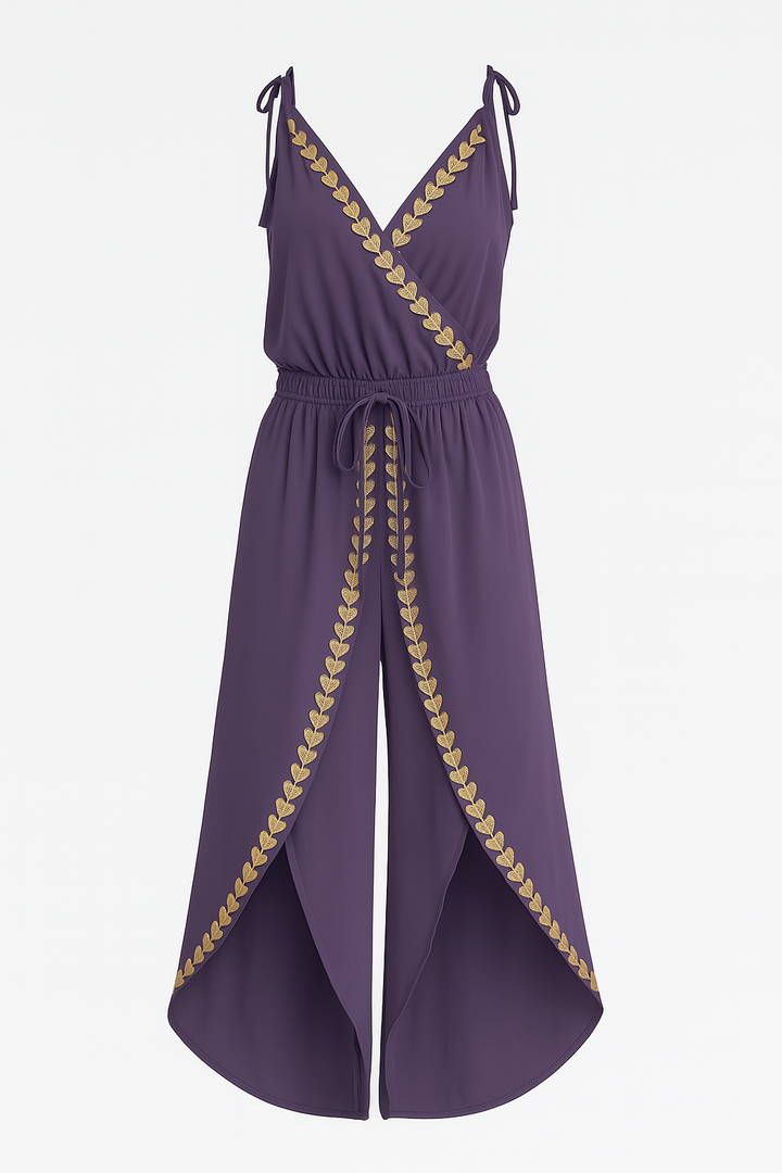 Vintém d'Ouro - Vestido Mono com Detalhes Dourados