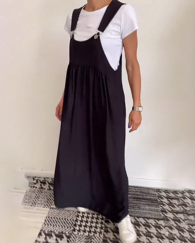 Vintém d'Ouro - Vestido casual com alças sólidas