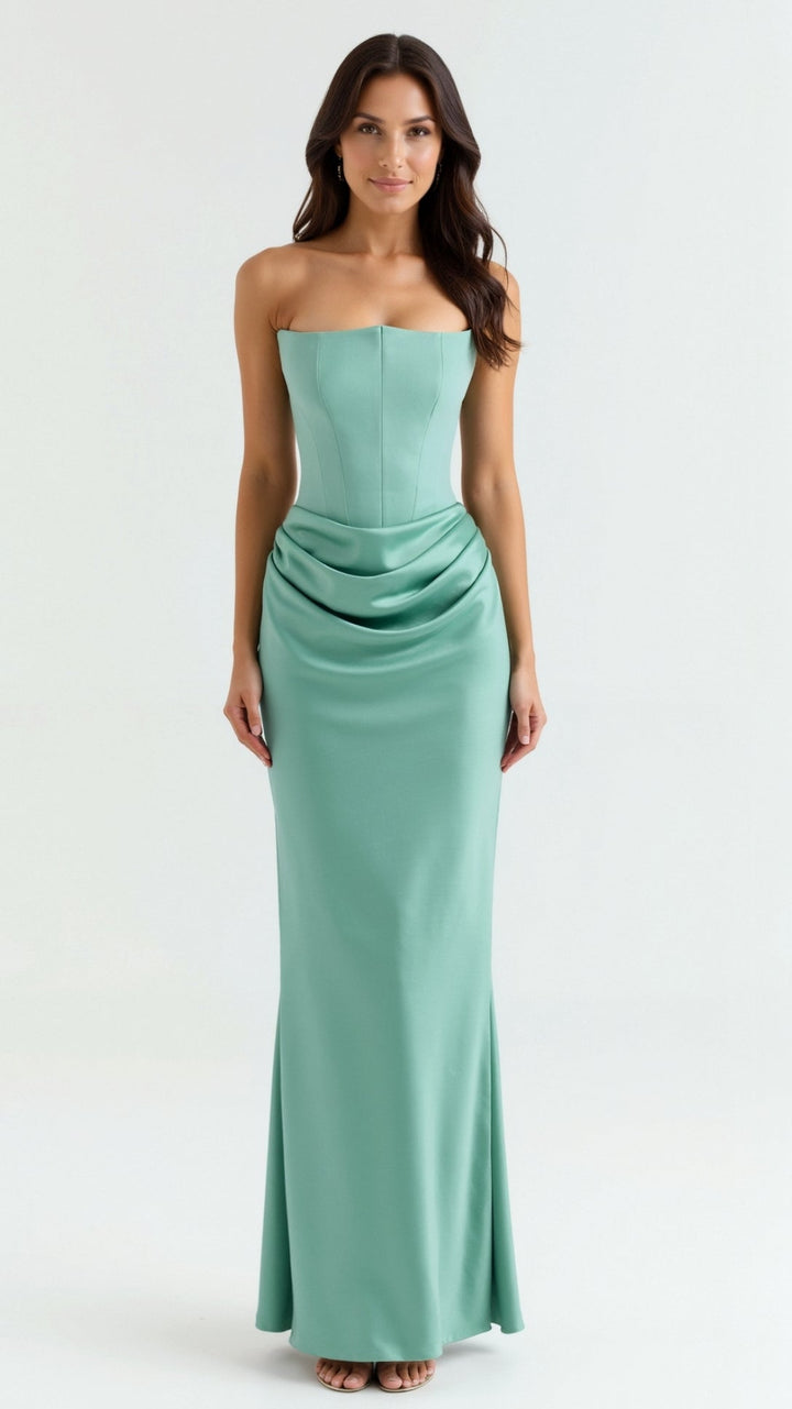 Vintém d'Ouro - Vestido longo com corpete