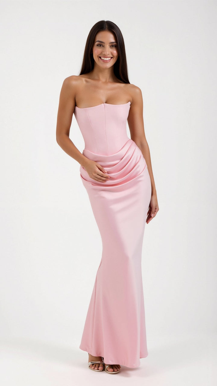 Vintém d'Ouro - Vestido longo com corpete