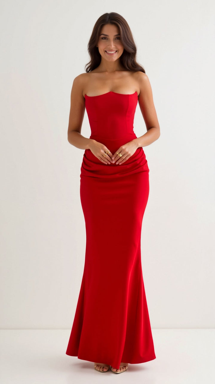 Vintém d'Ouro - Vestido longo com corpete