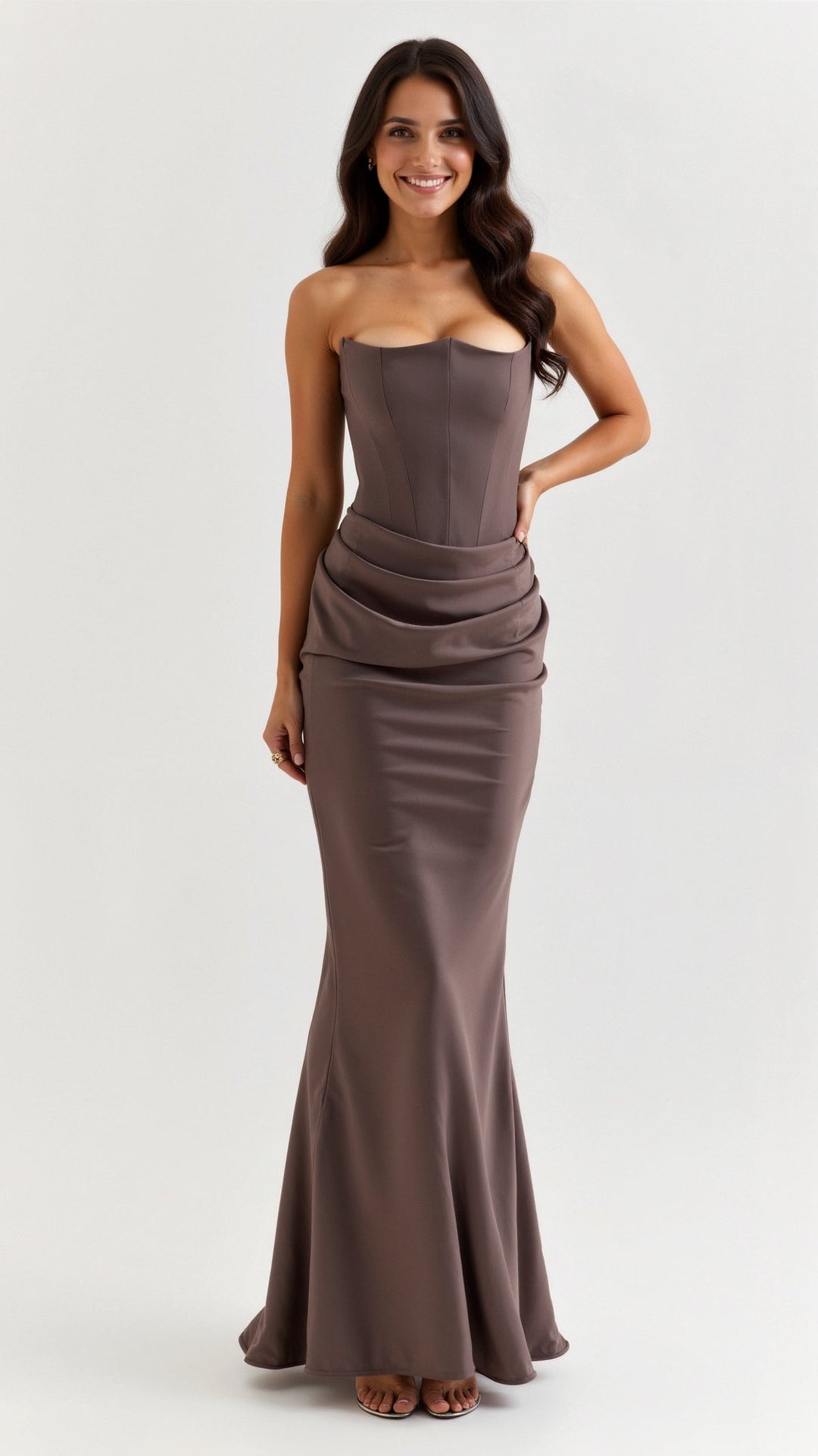 Vintém d'Ouro - Vestido longo com corpete