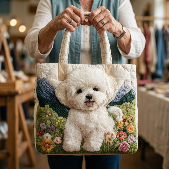Vintém d'Ouro - Saco Tote Acolchoado com Design Canino