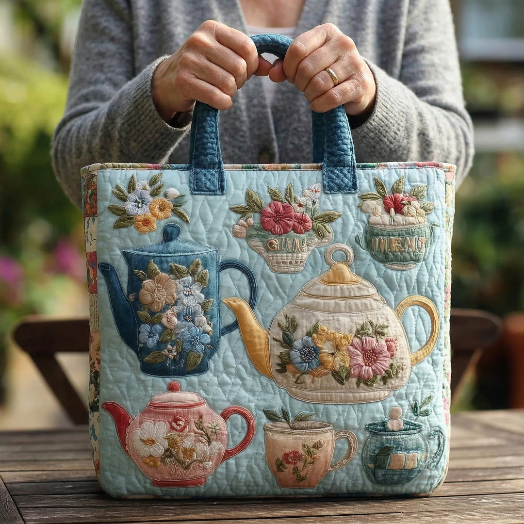 Vintém d'Ouro - Saco Tote Acolchoado Floral