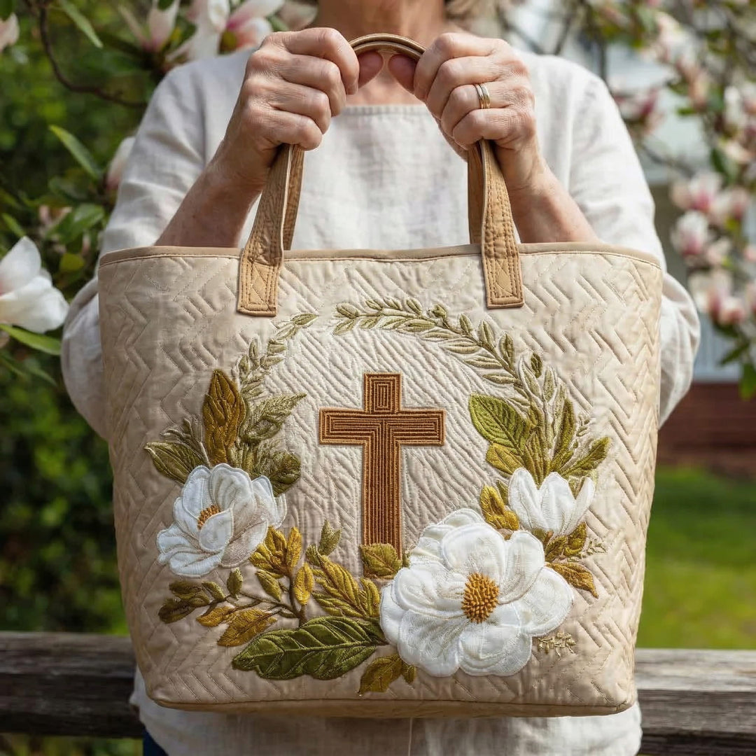 Vintém d'Ouro - Saco Tote Cruz Acolchoado