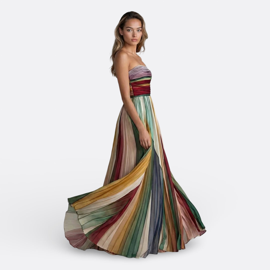 Vintém d'Ouro - Vestido longo sem alças