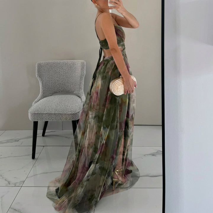 Vintém d'Ouro - Vestido Maxi com Estampado Floral