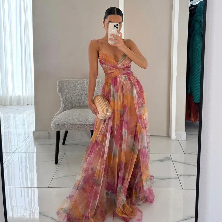 Vintém d'Ouro - Vestido Maxi Estampado Floral