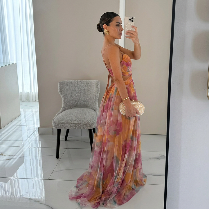 Vintém d'Ouro - Vestido Maxi Estampado Floral