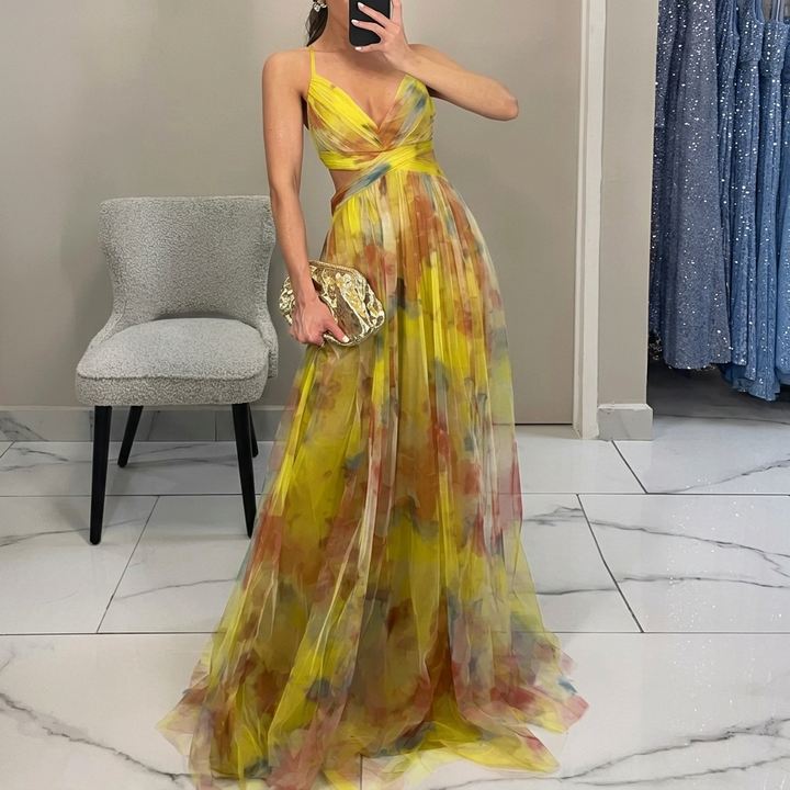 Vintém d'Ouro - Vestido Maxi com Estampado Floral