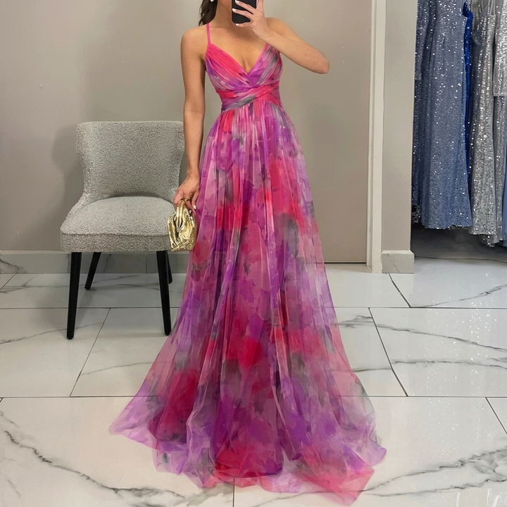 Vintém d'Ouro - Vestido Maxi com Estampado Floral