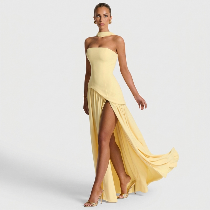 Vintém d'Ouro - Vestido Longo Sofisticado
