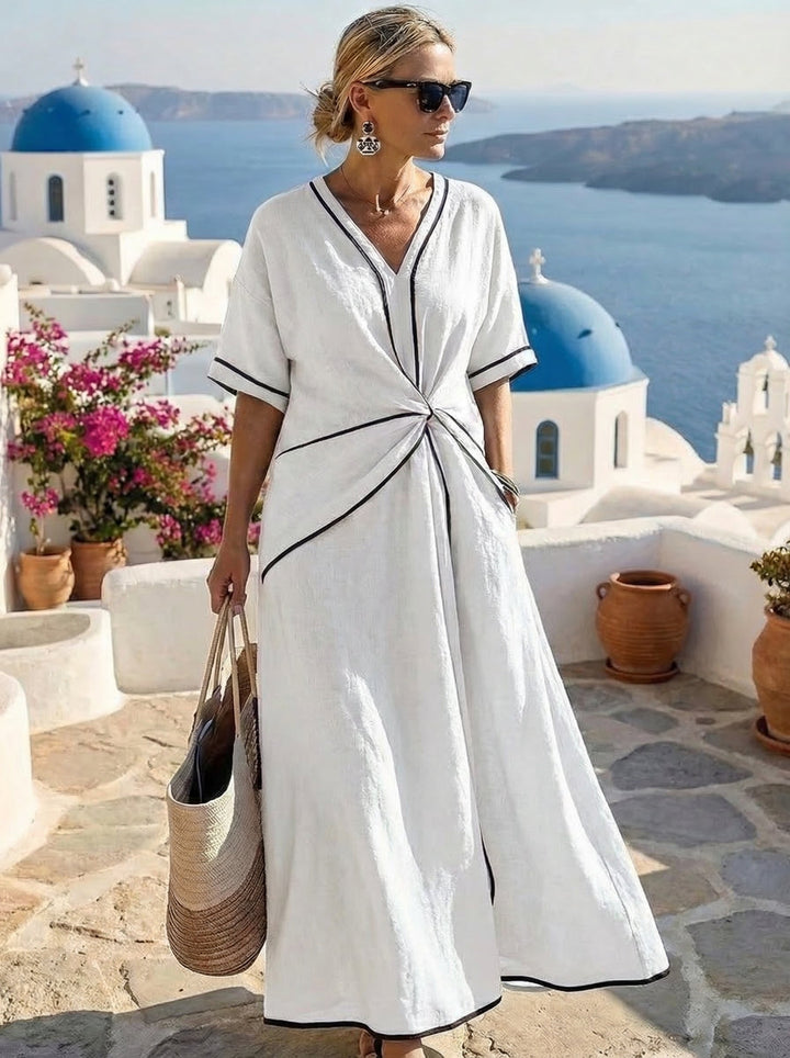 Vintém d'Ouro - Vestido Elegante e Flutuante