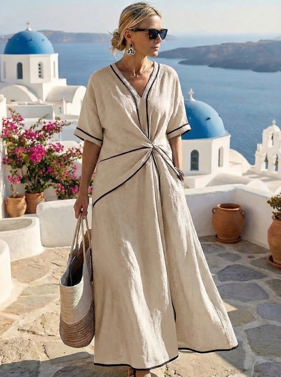Vintém d'Ouro - Vestido Elegante e Flutuante