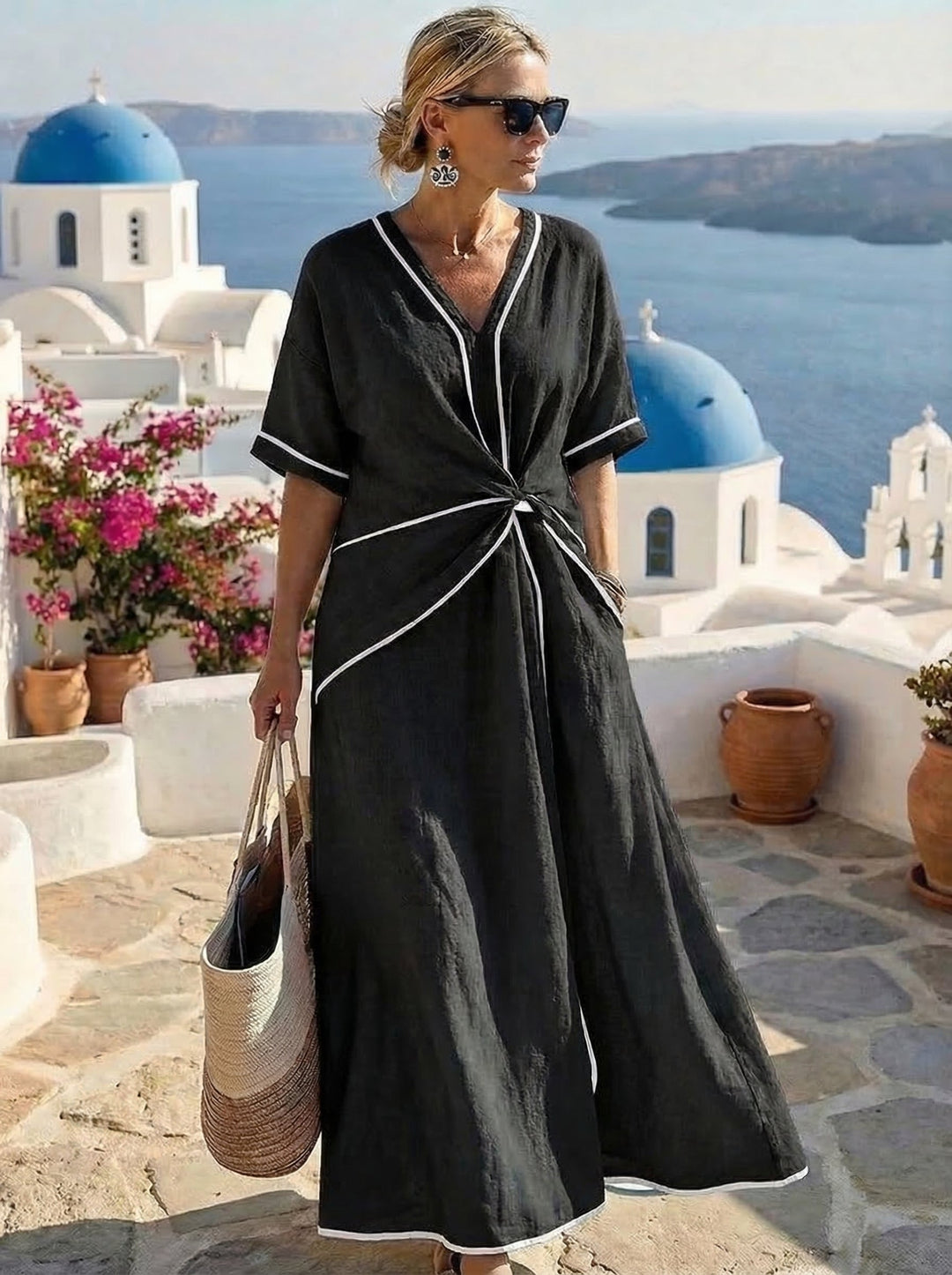 Vintém d'Ouro - Vestido Elegante e Flutuante