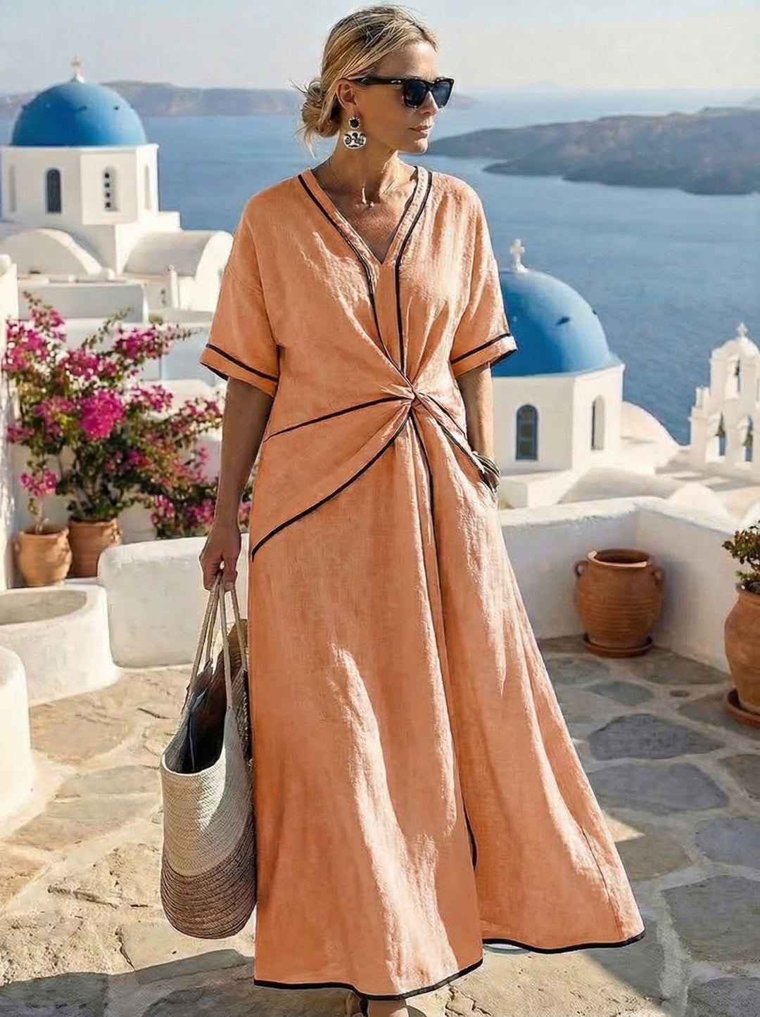 Vintém d'Ouro - Vestido Elegante e Flutuante