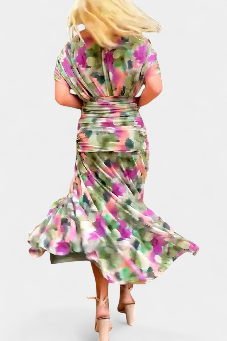 Vintém d'Ouro - Vestido elegante com decote em V