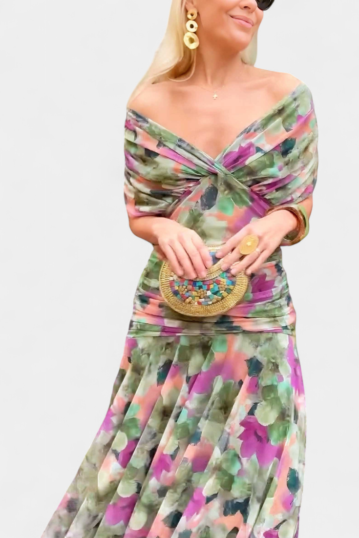 Vintém d'Ouro - Vestido elegante com decote em V