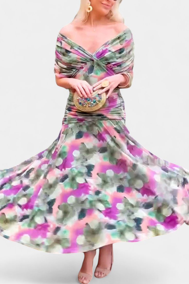 Vintém d'Ouro - Vestido elegante com decote em V