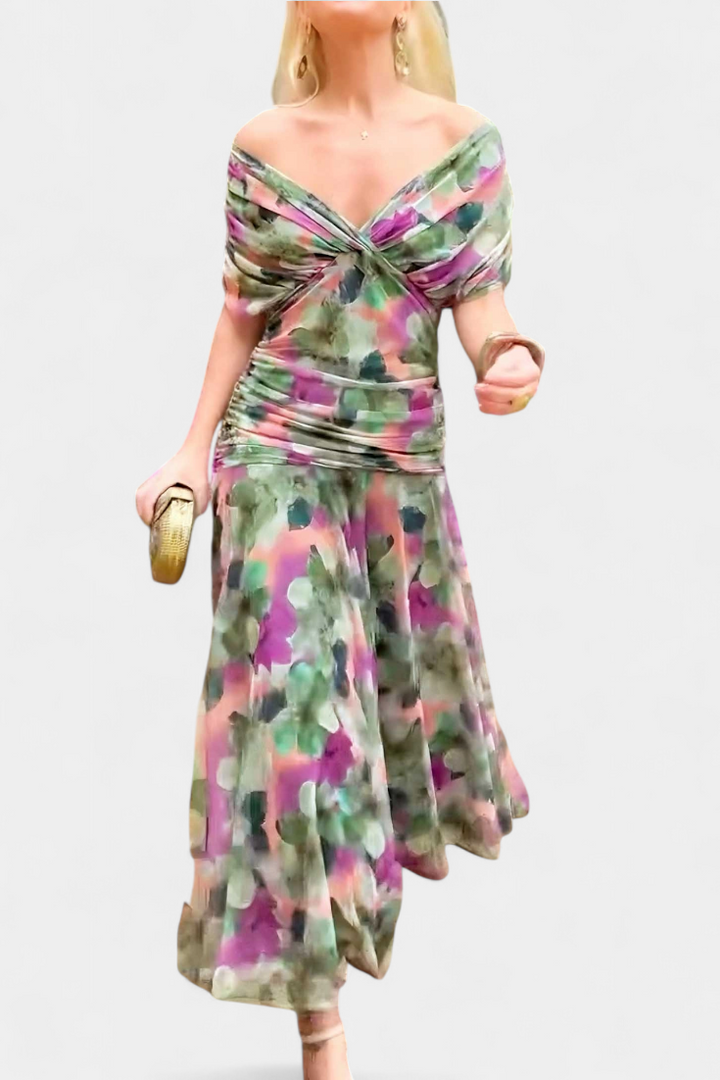 Vintém d'Ouro - Vestido elegante com decote em V