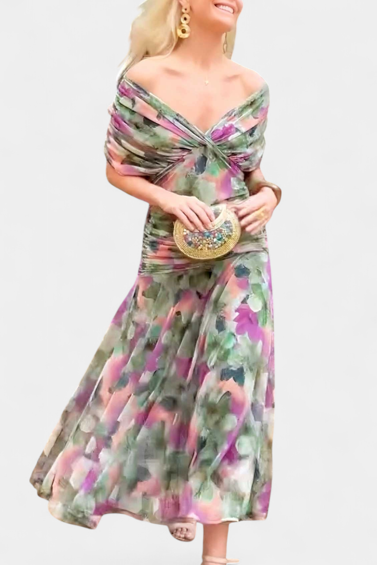 Vintém d'Ouro - Vestido elegante com decote em V