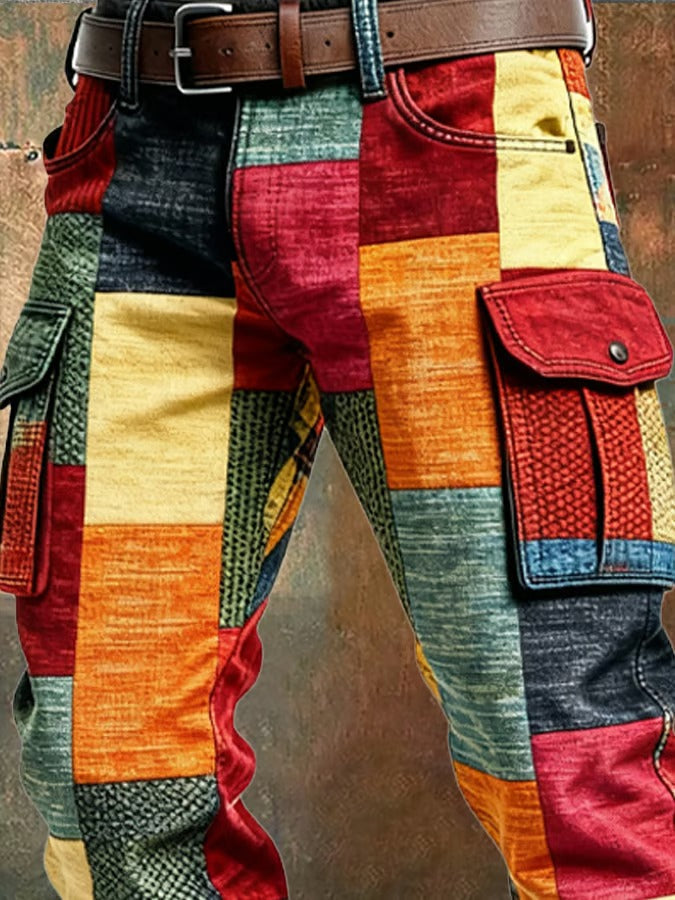 Vintém d'Ouro - Calças Cargo com Patches