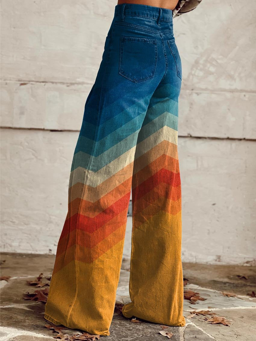 Vintém d'Ouro - Calças Retro Elegantes Zig Zag