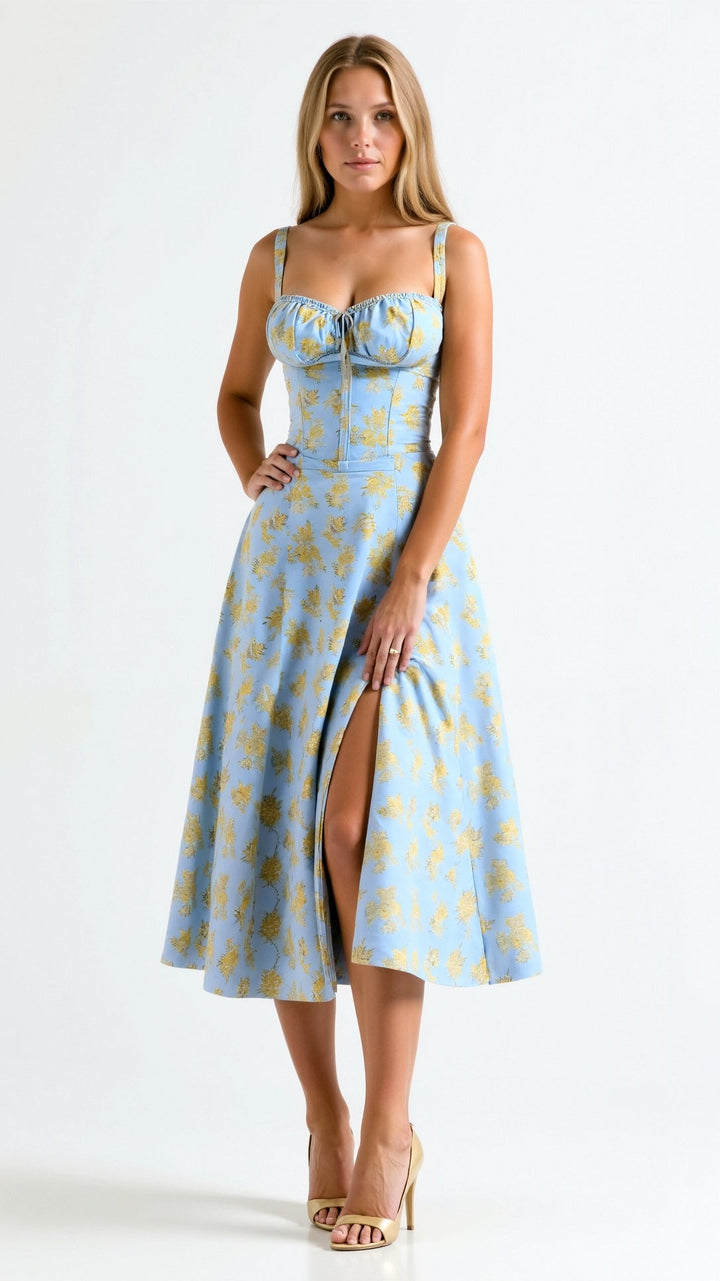 Vintém d'Ouro - Vestido Midi Elegante
