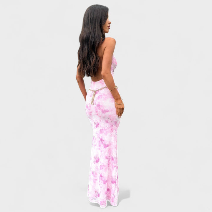 Vintém d'Ouro - Vestido floral rosa