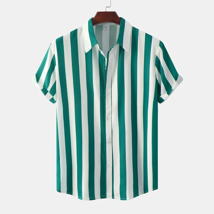 Vintém d'Ouro - Camisa de verão listrada respirável