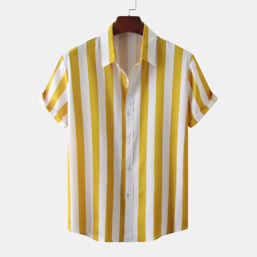 Vintém d'Ouro - Camisa de verão listrada respirável