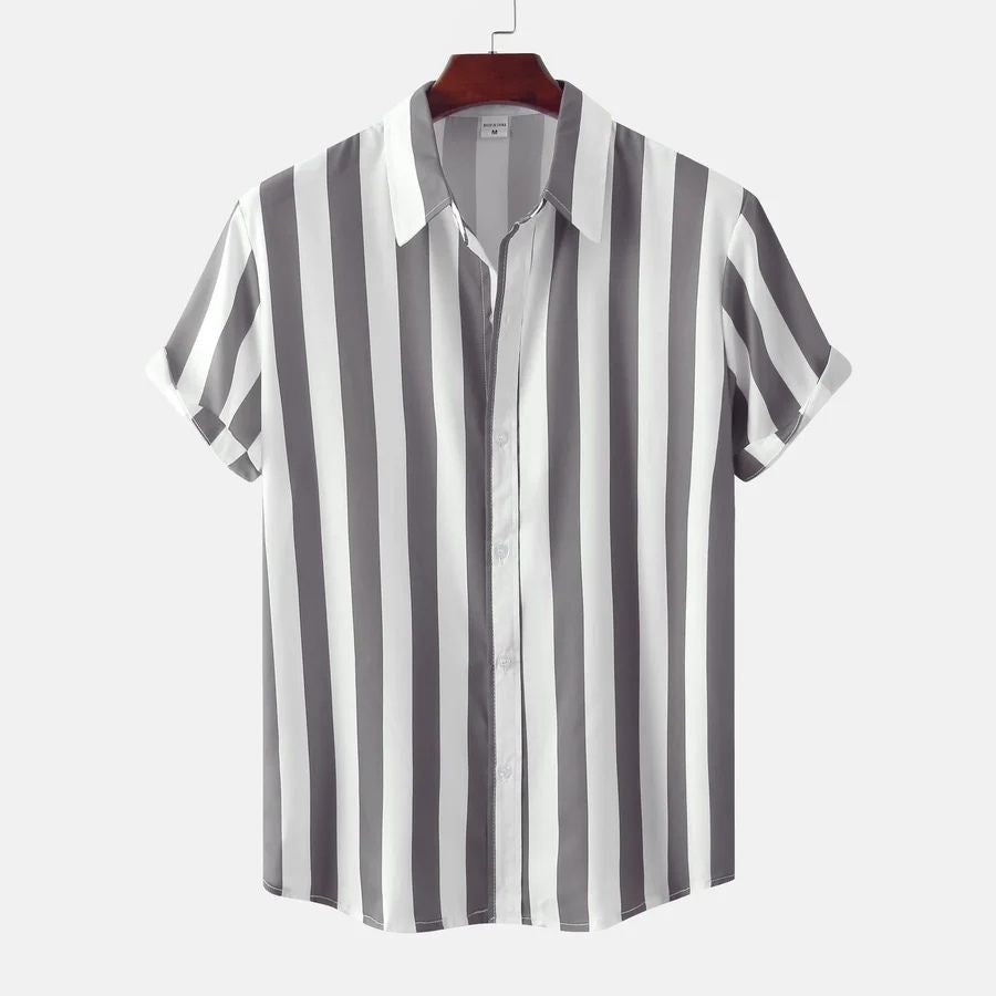 Vintém d'Ouro - Camisa de verão listrada respirável