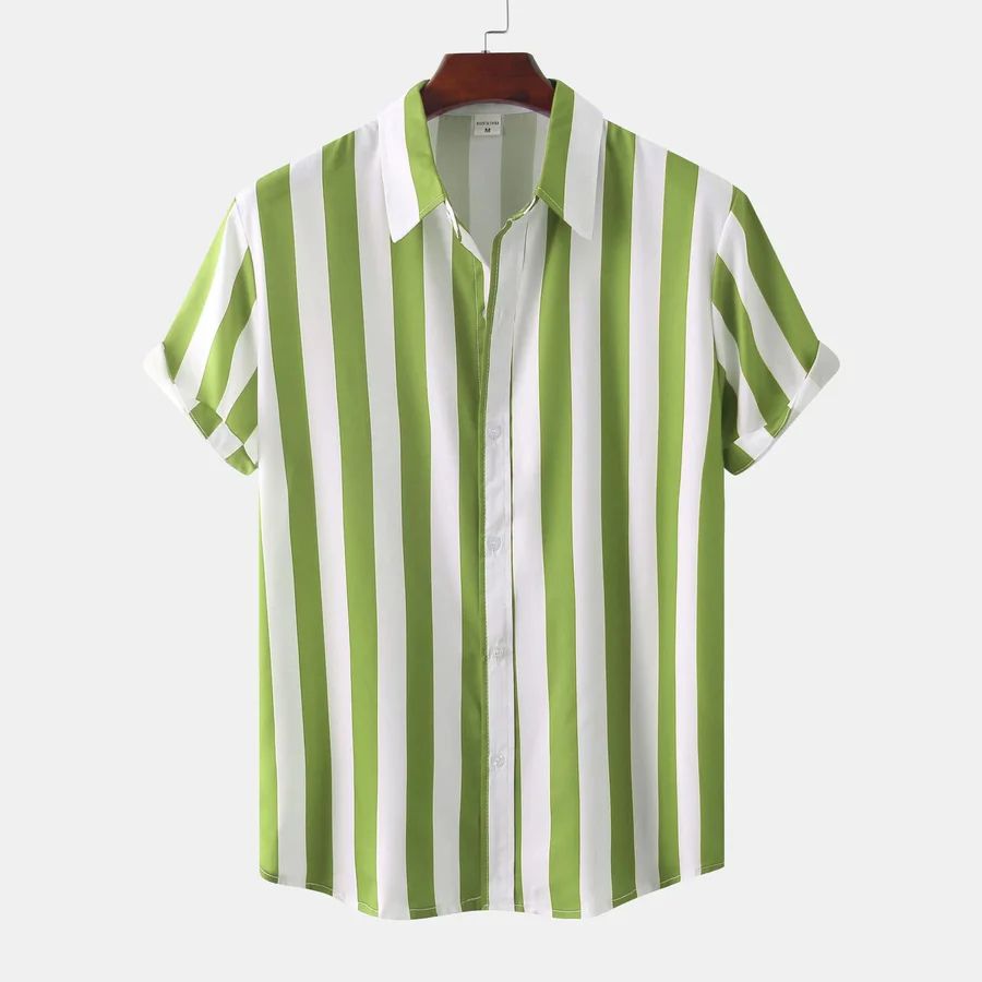 Vintém d'Ouro - Camisa de verão listrada respirável