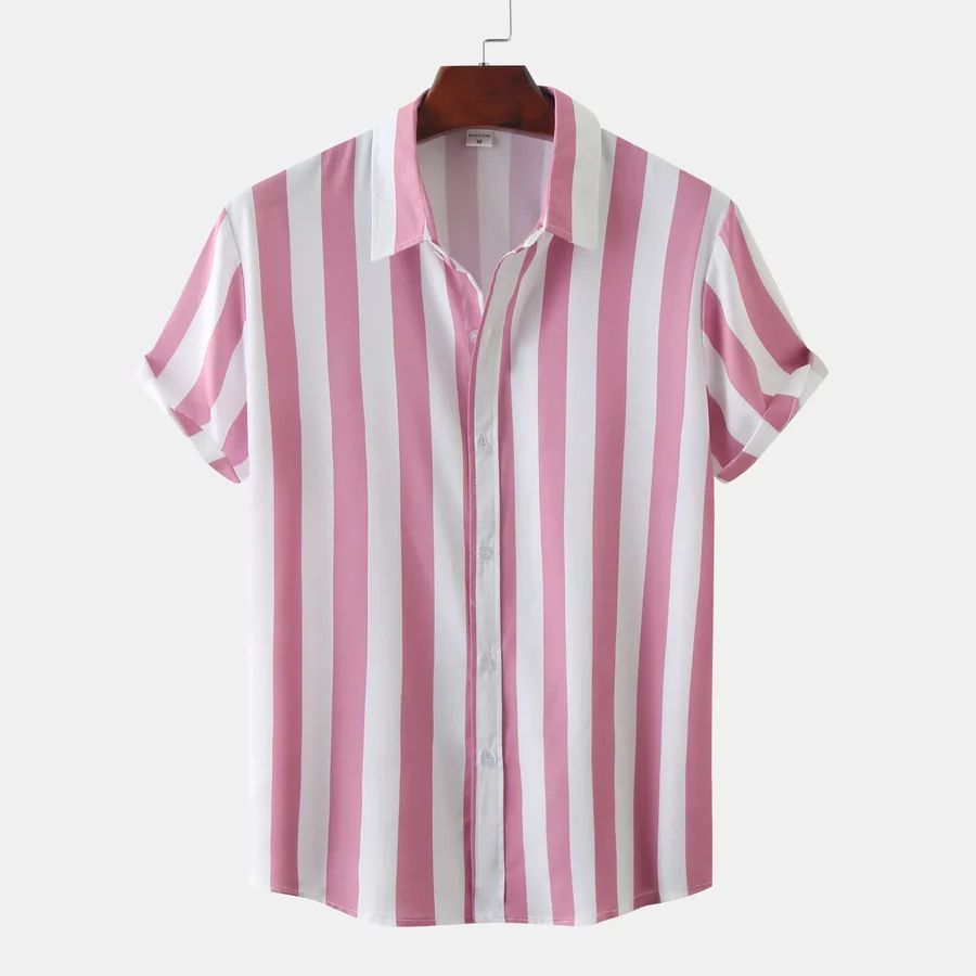 Vintém d'Ouro - Camisa de verão listrada respirável