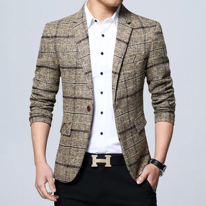 Vintém d'Ouro - Blazer xadrez elegante