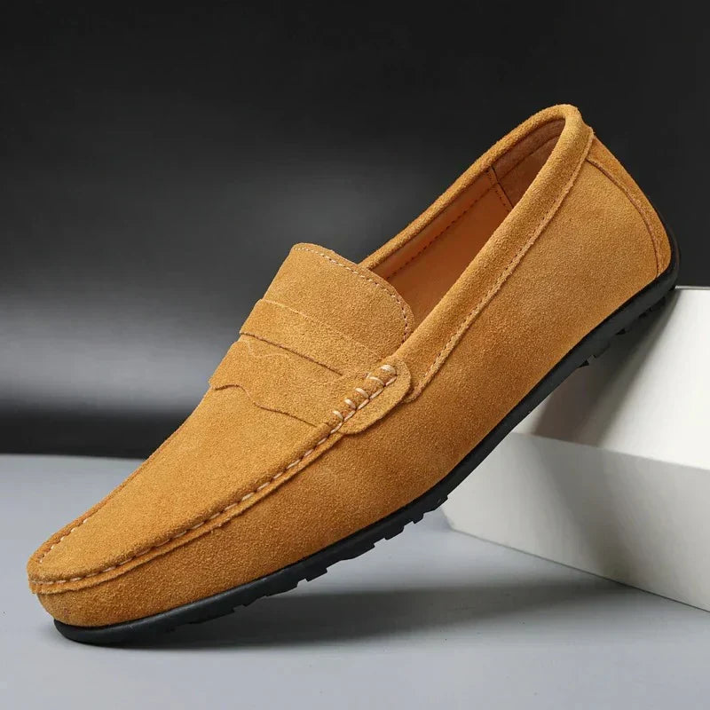 Vintém d'Ouro - Mocassins de camurça retro para homem