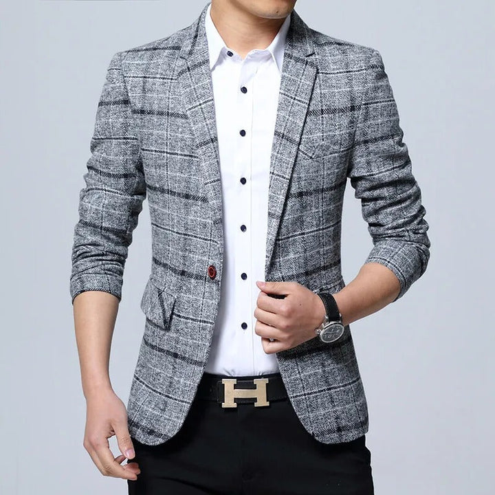 Vintém d'Ouro - Blazer xadrez elegante