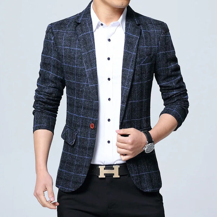 Vintém d'Ouro - Blazer xadrez elegante