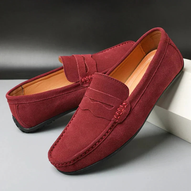 Vintém d'Ouro - Mocassins de camurça retro para homem