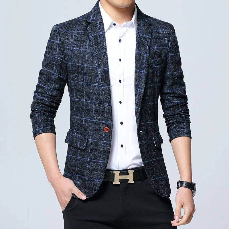 Vintém d'Ouro - Blazer xadrez elegante