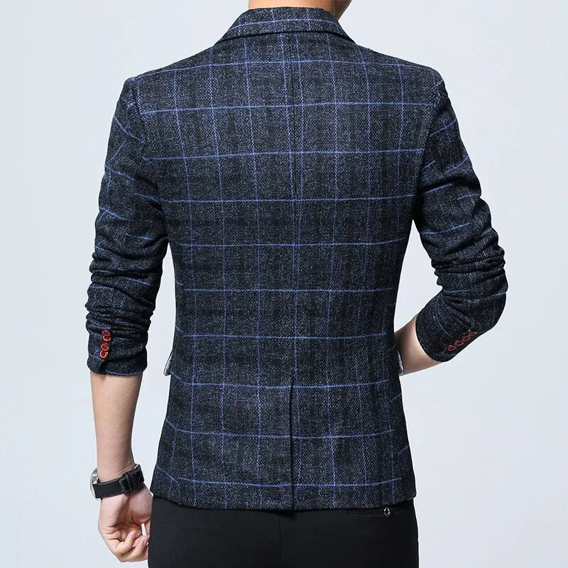 Vintém d'Ouro - Blazer xadrez elegante