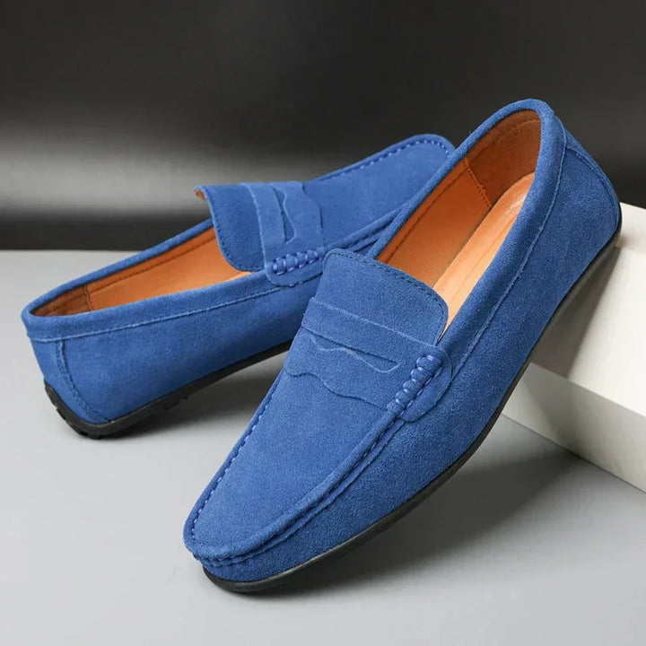 Vintém d'Ouro - Mocassins de camurça retro para homem