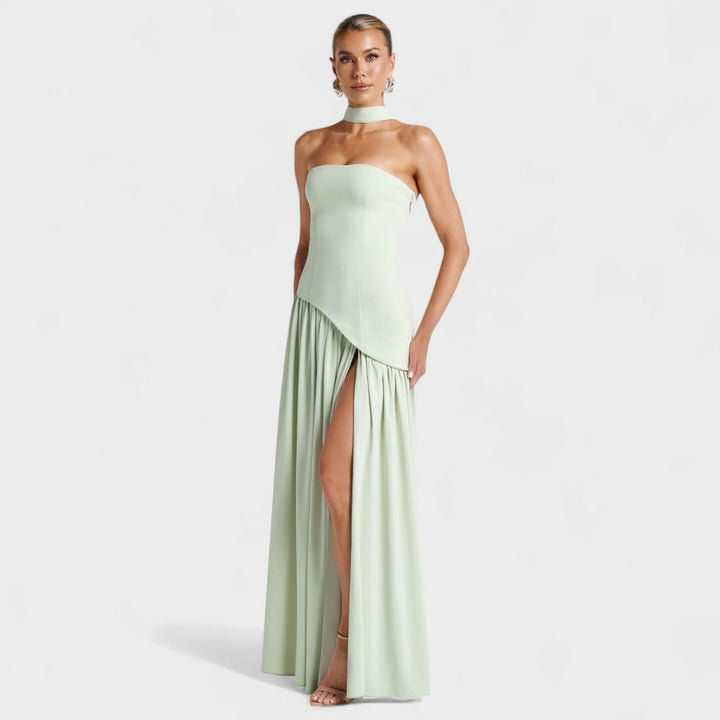 Vintém d'Ouro - Vestido Assimétrico Hortelã