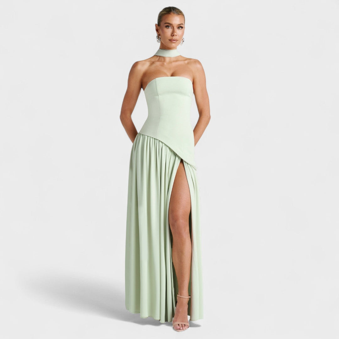 Vintém d'Ouro - Vestido Assimétrico Hortelã
