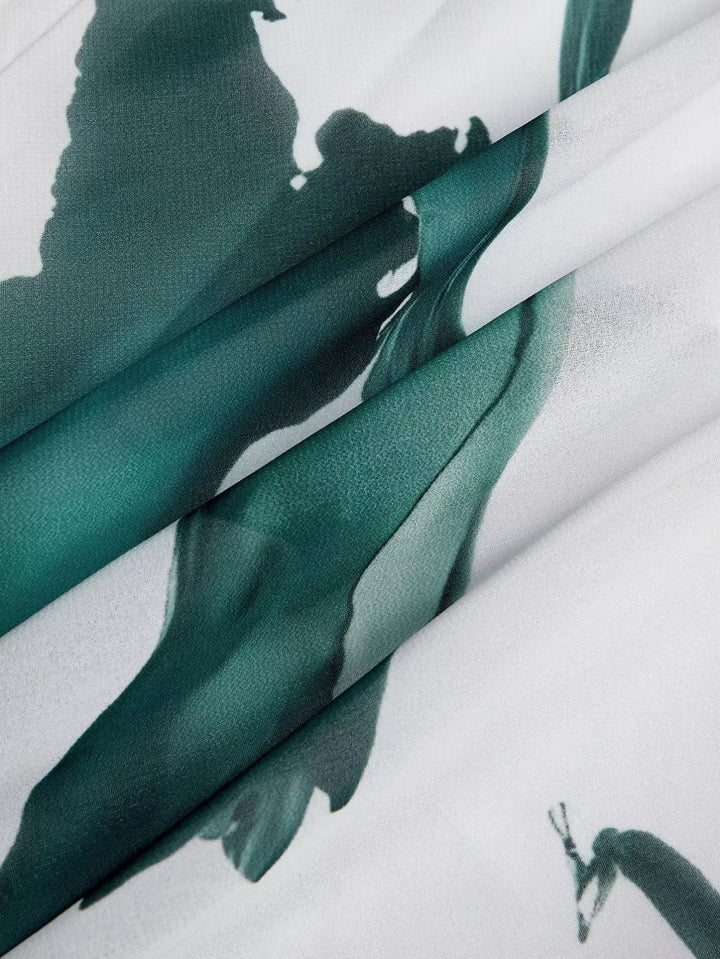 Vintém d'Ouro - Vestido Longo Estampado em Aquarela