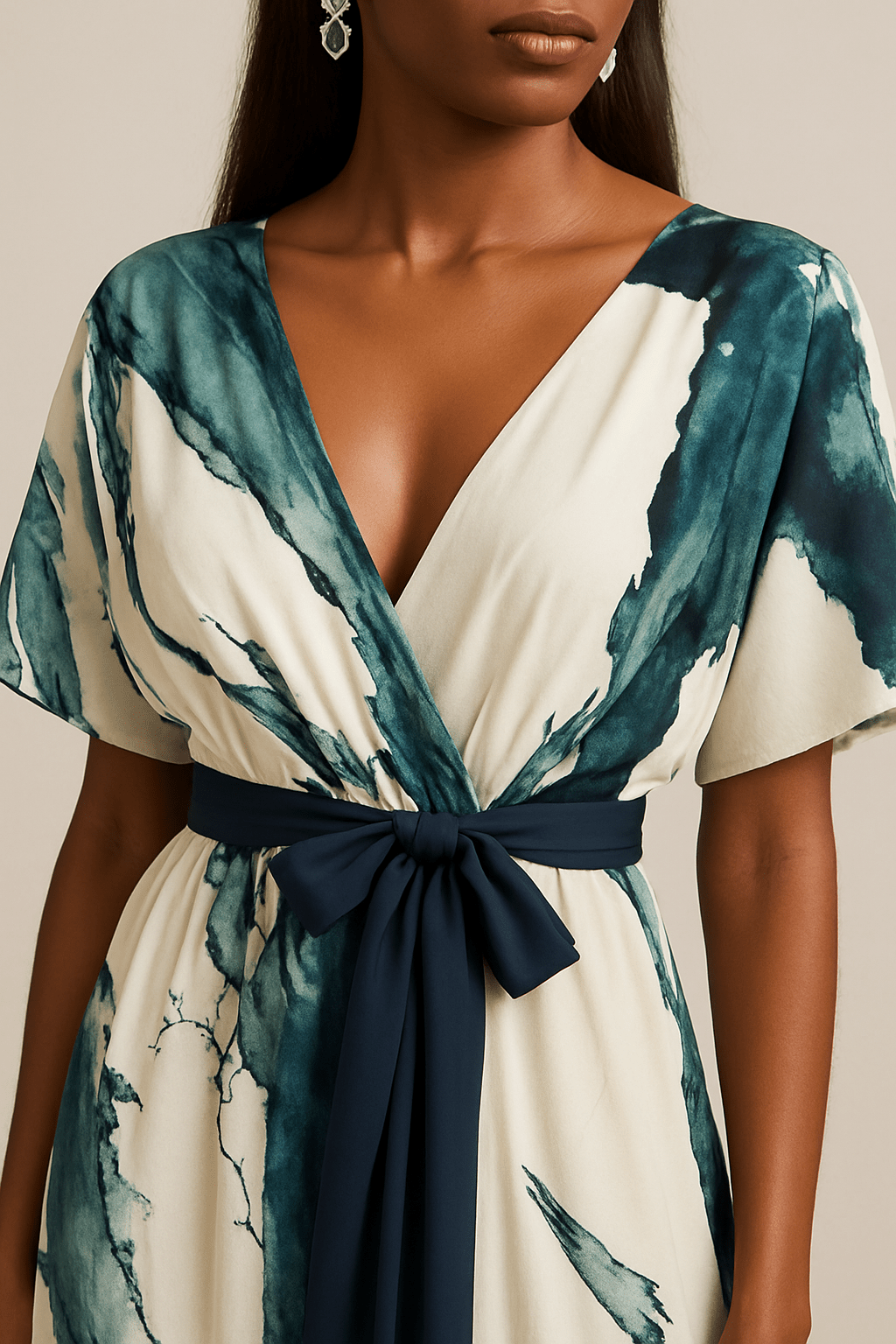 Vintém d'Ouro - Vestido Longo Estampado em Aquarela