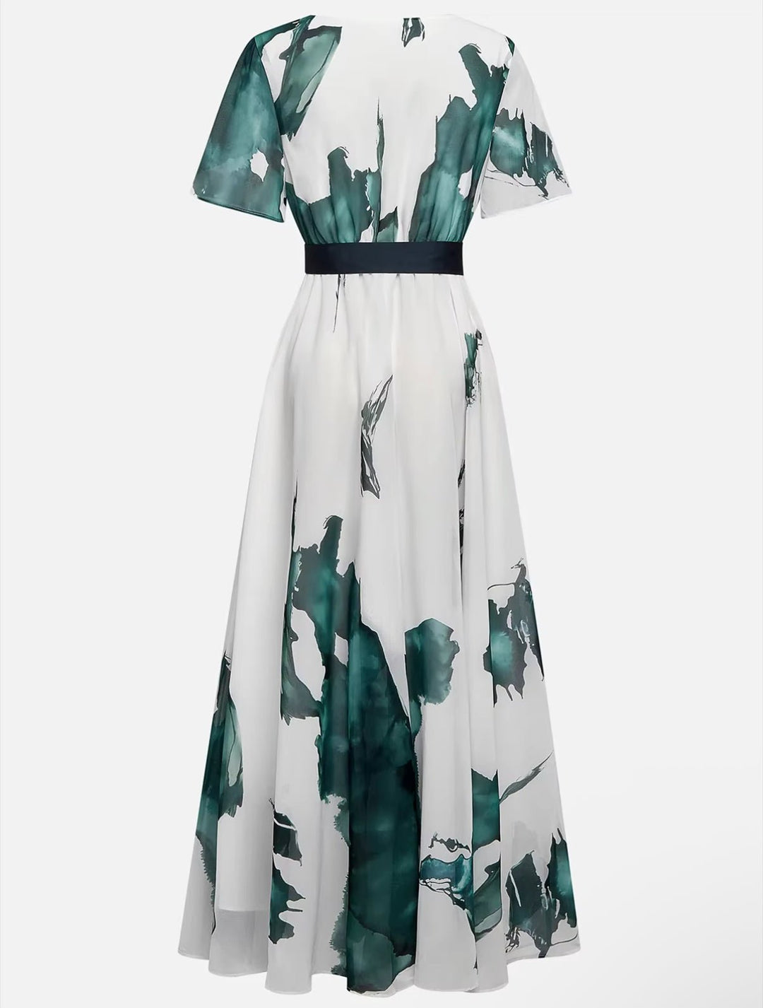 Vintém d'Ouro - Vestido Longo Estampado em Aquarela