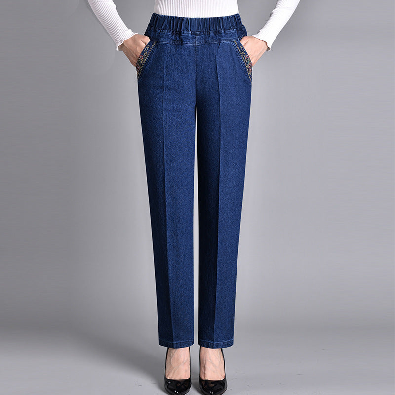 Vintém d'Ouro - Jeans Elegantes com Bolsos Laterais