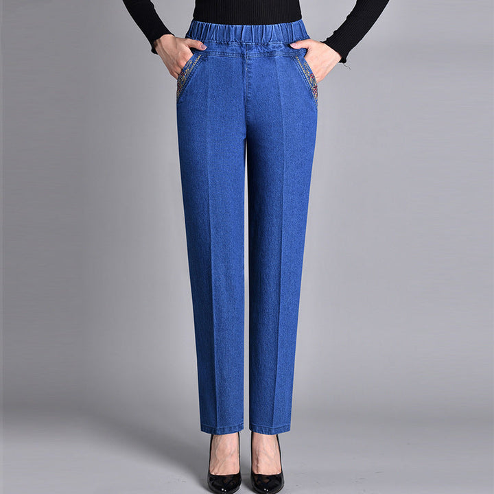 Vintém d'Ouro - Jeans Elegantes com Bolsos Laterais