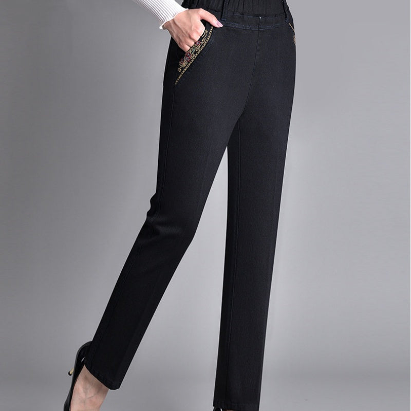 Vintém d'Ouro - Jeans Elegantes com Bolsos Laterais